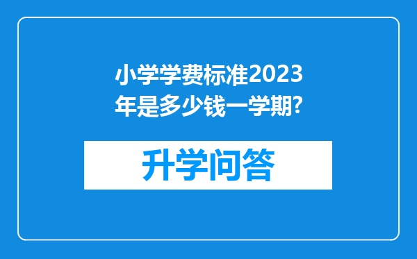 小学学费标准2023年是多少钱一学期?