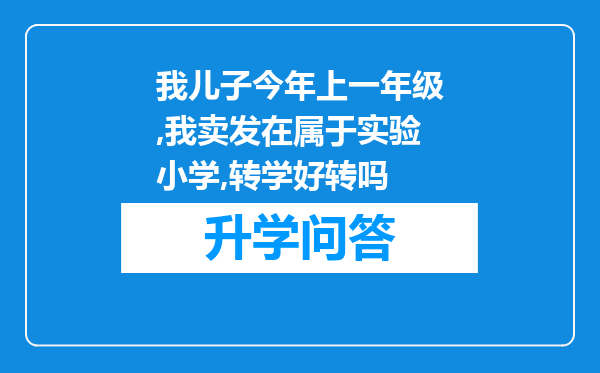 我儿子今年上一年级,我卖发在属于实验小学,转学好转吗