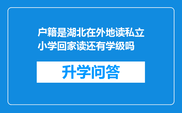 户籍是湖北在外地读私立小学回家读还有学级吗