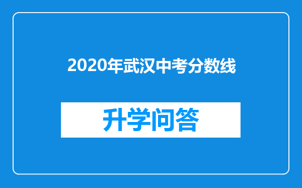 2020年武汉中考分数线