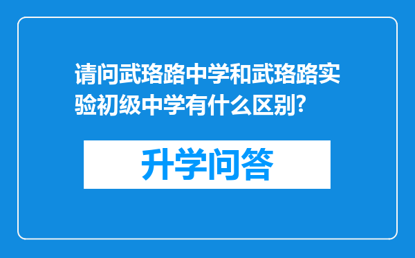 请问武珞路中学和武珞路实验初级中学有什么区别?