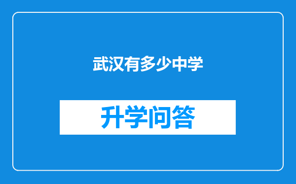 武汉有多少中学