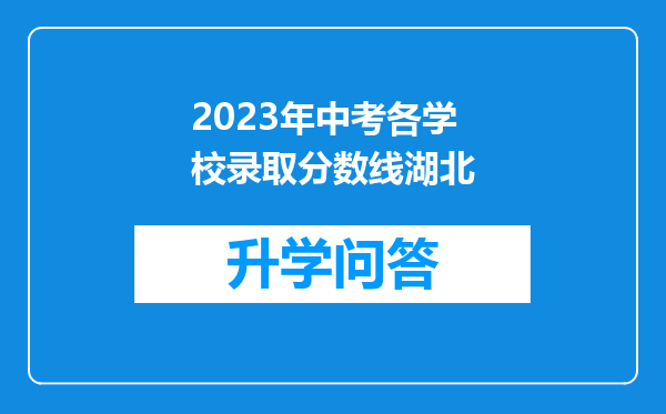 2023年中考各学校录取分数线湖北