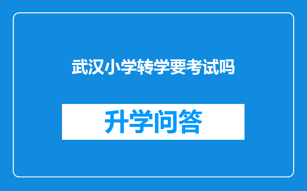 武汉小学转学要考试吗