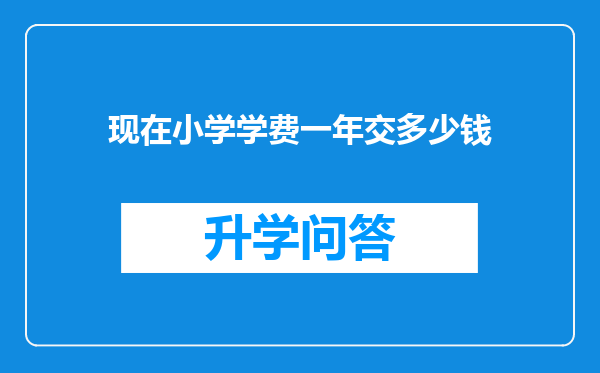 现在小学学费一年交多少钱