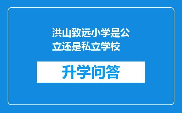 洪山致远小学是公立还是私立学校
