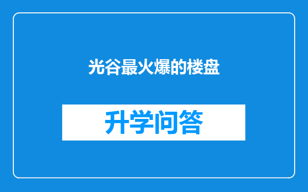 光谷最火爆的楼盘