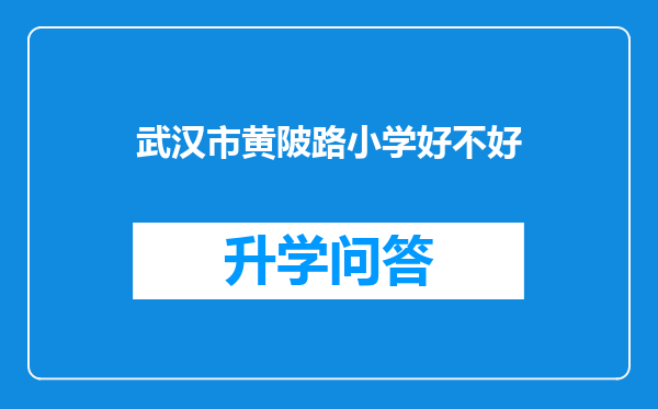武汉市黄陂路小学好不好