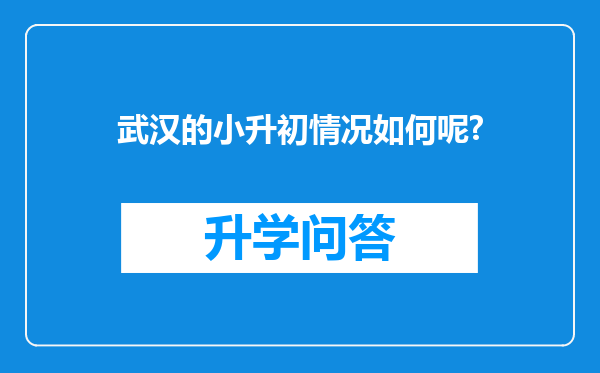 武汉的小升初情况如何呢?