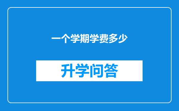 一个学期学费多少