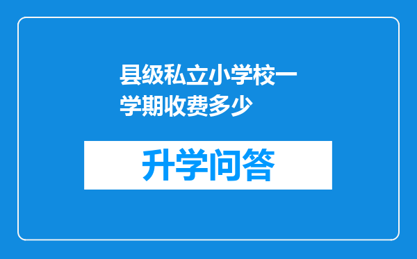 县级私立小学校一学期收费多少