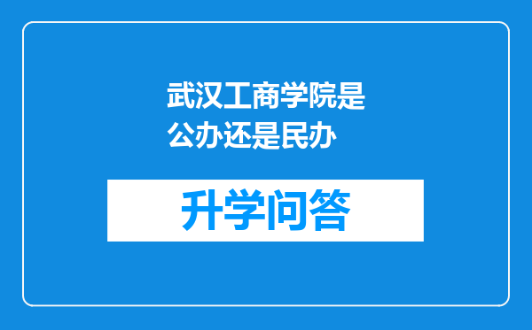 武汉工商学院是公办还是民办
