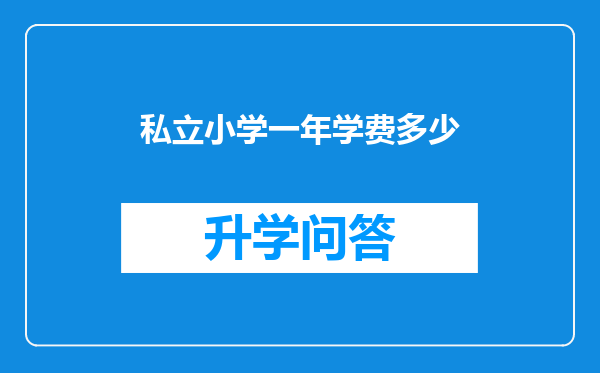 私立小学一年学费多少