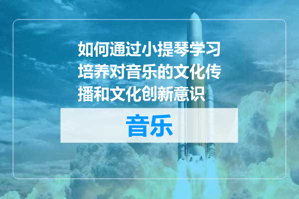 如何通过小提琴学习培养对音乐的文化传播和文化创新意识
