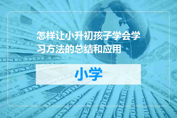 怎样让小升初孩子学会学习方法的总结和应用