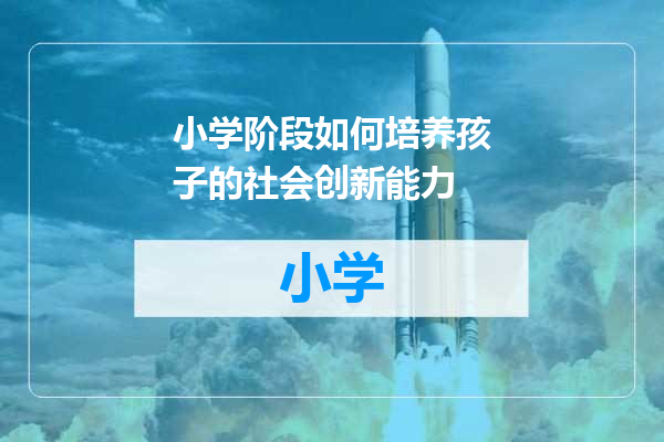 小学阶段如何培养孩子的社会创新能力