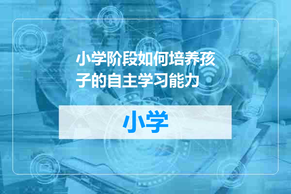 小学阶段如何培养孩子的自主学习能力