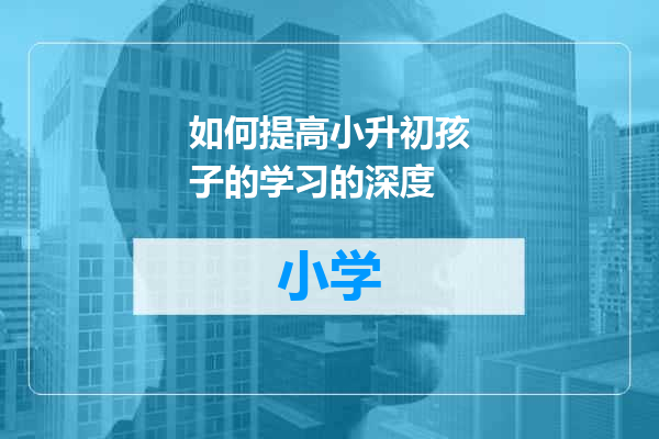 如何提高小升初孩子的学习的深度