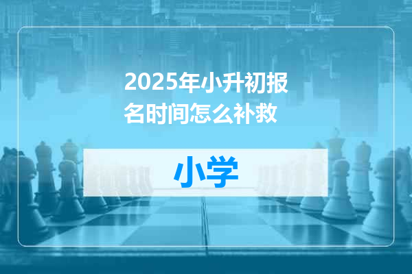 2025年小升初报名时间怎么补救