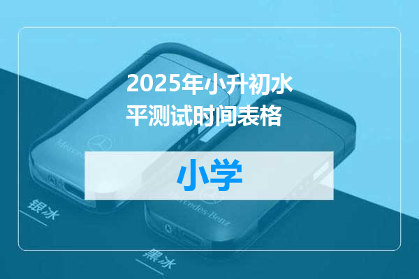 2025年小升初水平测试时间表格