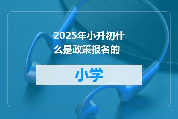 2025年小升初什么是政策报名的