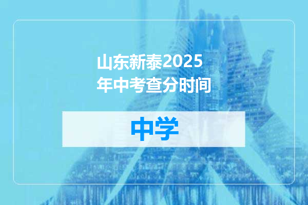 山东新泰2025年中考查分时间