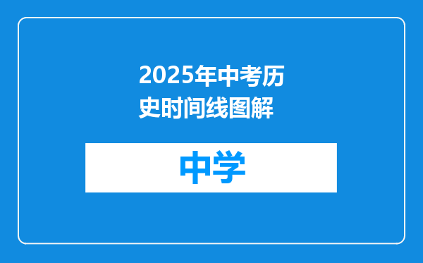 2025年中考历史时间线图解
