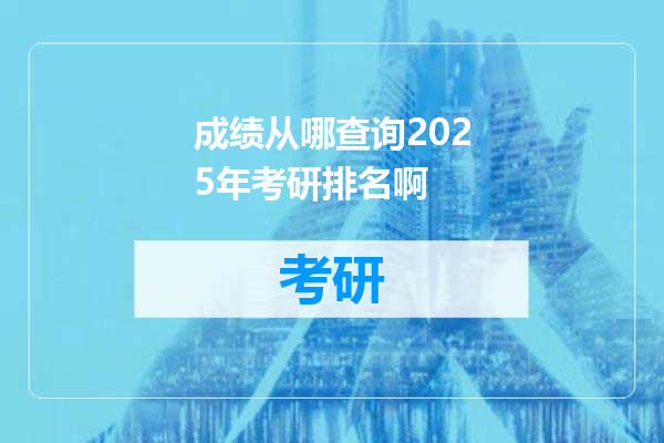 成绩从哪查询2025年考研排名啊