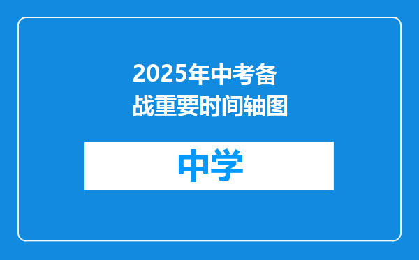 2025年中考备战重要时间轴图
