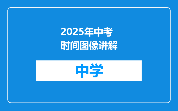 2025年中考时间图像讲解