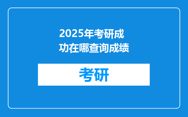 2025年考研成功在哪查询成绩