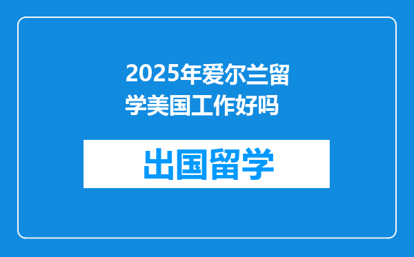 2025年爱尔兰留学美国工作好吗