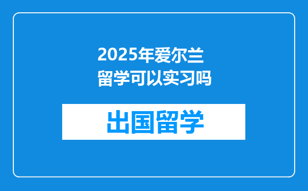 2025年爱尔兰留学可以实习吗