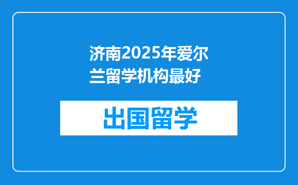 济南2025年爱尔兰留学机构最好