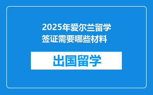 2025年爱尔兰留学签证需要哪些材料