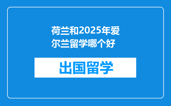荷兰和2025年爱尔兰留学哪个好