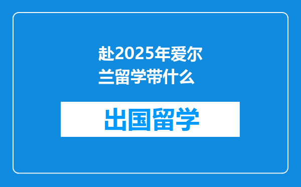赴2025年爱尔兰留学带什么