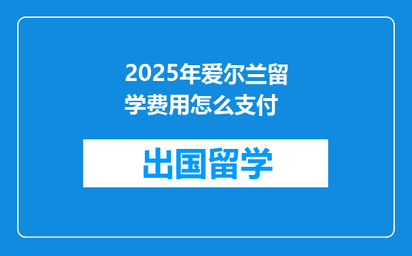 2025年爱尔兰留学费用怎么支付