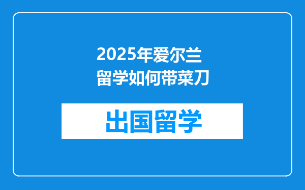 2025年爱尔兰留学如何带菜刀