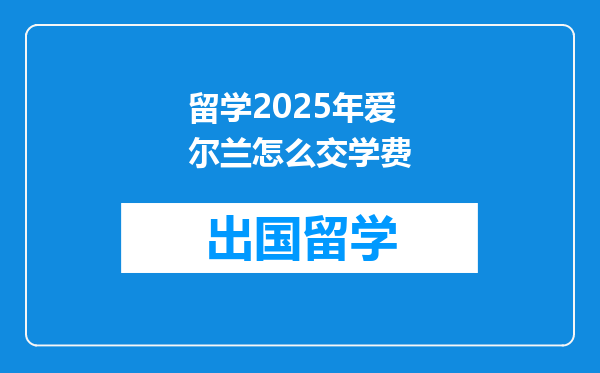 留学2025年爱尔兰怎么交学费