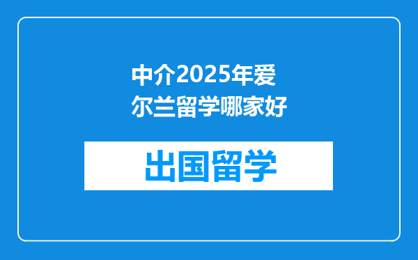 中介2025年爱尔兰留学哪家好