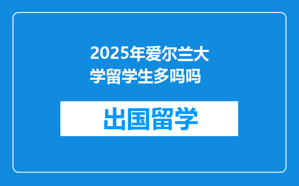 2025年爱尔兰大学留学生多吗吗