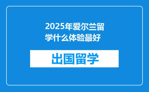 2025年爱尔兰留学什么体验最好