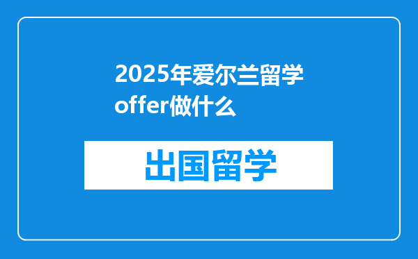 2025年爱尔兰留学offer做什么