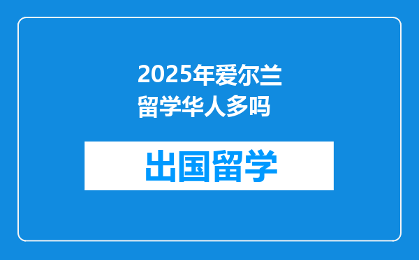 2025年爱尔兰留学华人多吗