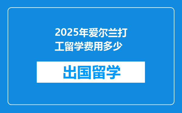 2025年爱尔兰打工留学费用多少