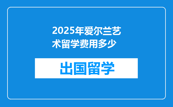 2025年爱尔兰艺术留学费用多少