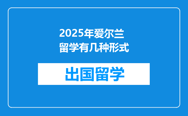 2025年爱尔兰留学有几种形式