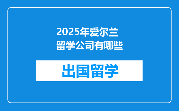 2025年爱尔兰留学公司有哪些
