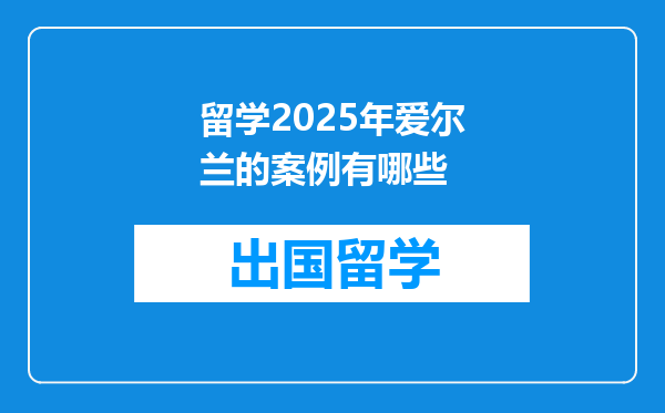留学2025年爱尔兰的案例有哪些
